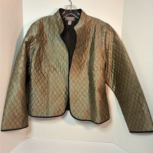 Chico's Black and Gold Quilted Jacket